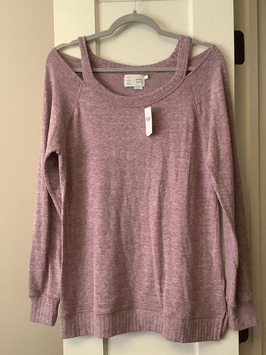Anthropologie Tops - Anthropologie Heathered Mauve Crewneck Sweater
